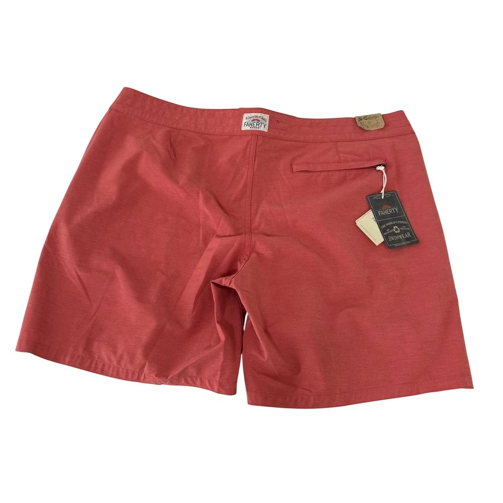 Faherty Lined Surf‎ Stripe Board Swimming beach retro Short 7